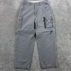 Vintage Y2K Emergency Exit Cargo Pants Mens 34x30 Gray Convertible Zip Off Baggy